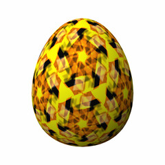 Happy Easter, Artfully designed and colorful 3D easter egg, 3D illustration on white
