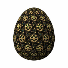 Happy Easter, Artfully designed and colorful 3D easter egg, 3D illustration on white