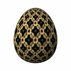 Happy Easter, Artfully designed and colorful 3D easter egg, 3D illustration on white
