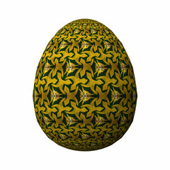 Happy Easter, Artfully designed and colorful 3D easter egg, 3D illustration on white