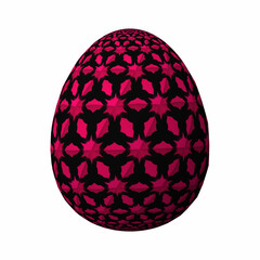 Happy Easter, Artfully designed and colorful 3D easter egg, 3D illustration on white