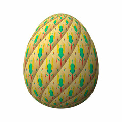 Happy Easter, Artfully designed and colorful 3D easter egg, 3D illustration on white
