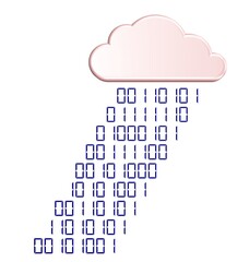 aus der Cloud regnen Nullen und Einsen herab