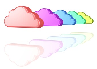 viele bunte Wolken, Internet, Cloud