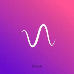 Radio wave vector icon, pulse beat line, sound and audio logo template, equalizer sign, voice signal, waveform symbol