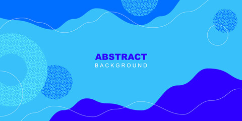 Blue abstract background.  Banner template with 
 wave, line and creative pattern texture. Vector illustration for social media cover, header,  presentation design, landing page template.