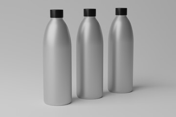 3D Illustration. Blank Bottle Mockup