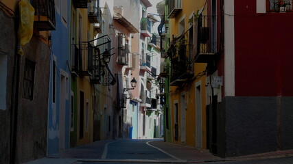 Fototapeta na wymiar Calle en Villajoyosa. Alicante, Valencia. Costa Blanca. España