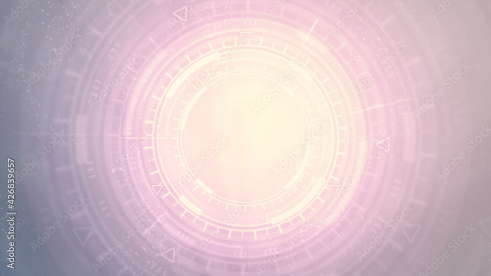 Poster vivid modern abstract background of moving hud or ui circles, scientific concept - abstract 3d rende