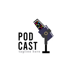 Podcast logo icon vector template.