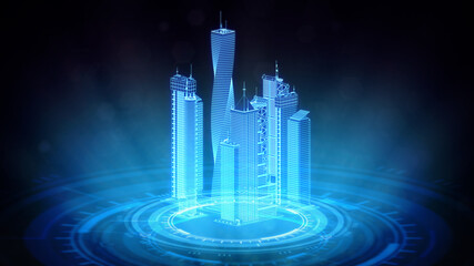 mesh urban district renders, cg industrial 3d illustration