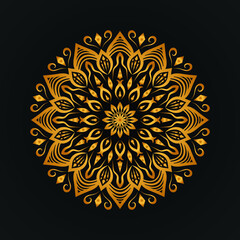 Luxury mandala wallpaper background Ornamental design template with golden Arabic pattern. Mandala is used for packaging design, print, poster, cover, brochure, flyer, banner, wedding card, etc