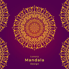 Luxury mandala wallpaper background Ornamental design template with golden Arabic pattern. Mandala is used for packaging design, print, poster, cover, brochure, flyer, banner, wedding card, etc