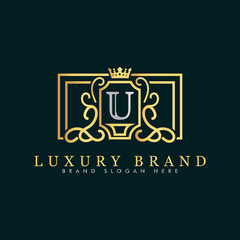 Golden luxury logo design