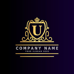 Golden luxury logo design