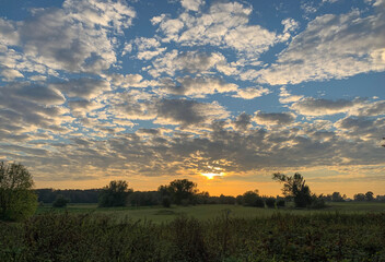 sunset over the field