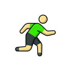 Running man icon in drawing style isolated vector. Hand drawn object illustration for your presentation, teaching materials or others.