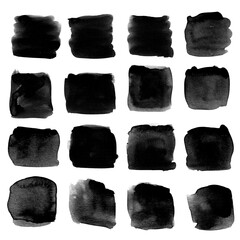 Watercolor background for textures. Abstract watercolor background. Spray paint, ink stains on the paper. Black, monochrome