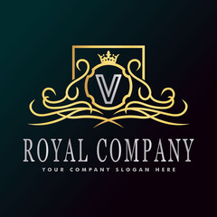 Golden luxury logo design