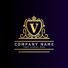 Obraz premium Golden luxury logo design