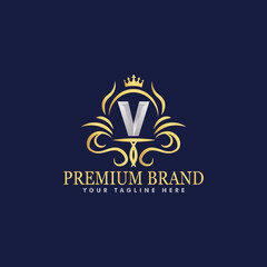 Golden luxury logo design