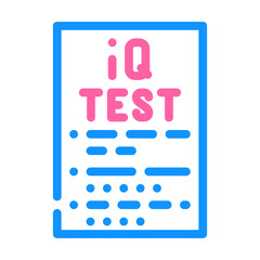 iq test color icon vector. iq test sign. isolated symbol illustration