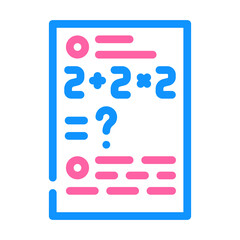 math problems color icon vector. math problems sign. isolated symbol illustration