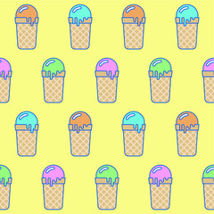 ice cream seamless pattern for children