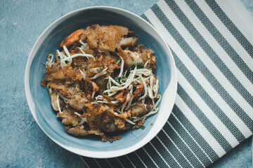Crispy fried mussel pancake,Thai-Style food Fried Mussels, 'Hoi Tod'