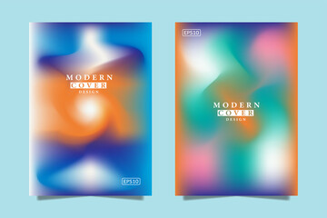 beautiful set of Creative concept vector multicolored blurred background. Gradient background with color transitions. Smooth and blurry colorful gradient mesh background. book illustration.