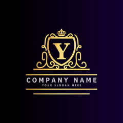 Golden luxury logo design