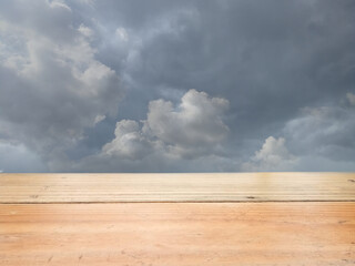 Wood floor and sky