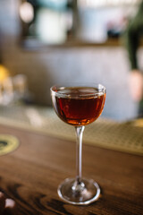 Cocktail based on gin, vermouth and mushrooms. 
