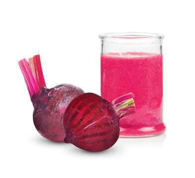 Beetroots smoothie isolated on white background.