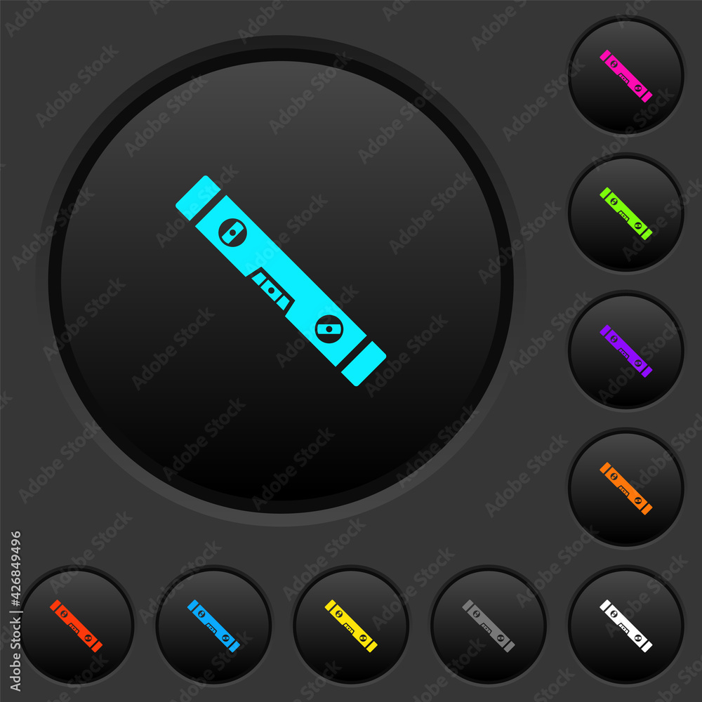 Poster spirit level dark push buttons with color icons
