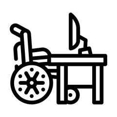 working from home inclusive life line icon vector. working from home inclusive life sign. isolated contour symbol black illustration