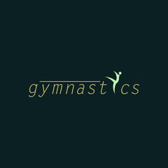 Gymnastics vector logo design with dark green background