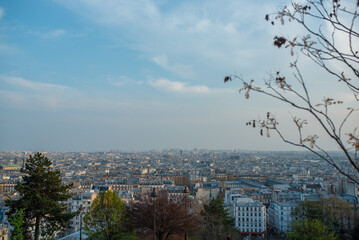 view from the mountain of montmartre to paris