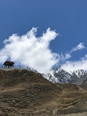 Divine landscape in Himalayas mountains Nepal. Awesome Muktinath Valley in Mustang  Muktinath...