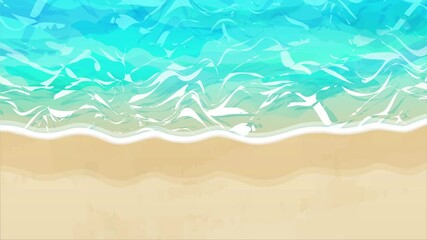 海と砂浜と空 波が打ち寄せる海の風景 アニメーション ループ動画 Wall Mural ふわぷか