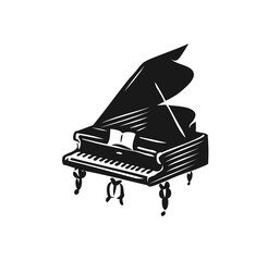 Grand piano symbol or logo. Music concept vector illustration © ~ Bitter ~