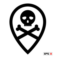 Map pointer - vector icon, flat design.
