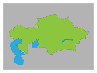 Fototapeta na wymiar カザフスタンの地図です