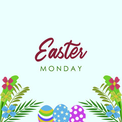 easter greeting card with eggs