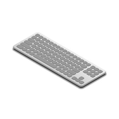 wireless computer keyboard vector illustration with isometric view