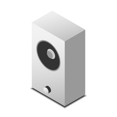 isometric view of external speaker vector illustration isolated on white background