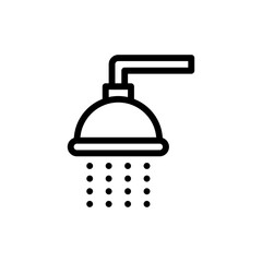 Shower Vector Outline Icon Style illustration. EPS 10 File