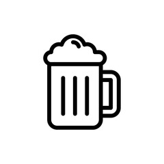 Beer Mug Vector Outline Icon Style illustration. EPS 10 File