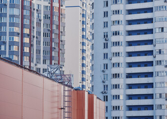 Fototapeta premium New high-rise buildings. Kyi, Ukraine. Poznyaki district.