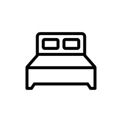 Bedroom Vector Outline Icon Style illustration. EPS 10 File